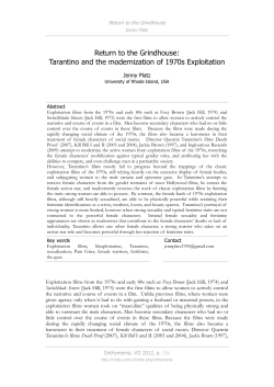 Return to the Grindhouse: Tarantino and the modernization of 1970s