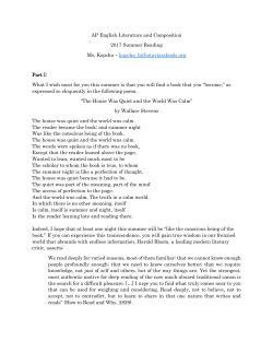 AP English Summer Reading