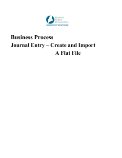 Create Import Flat File - University of Maine System