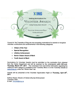 volunteer awards - Township Of King