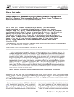 Additive Interactions Between Susceptibility Single