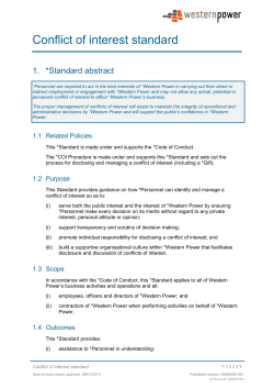 Conflict of interest standard