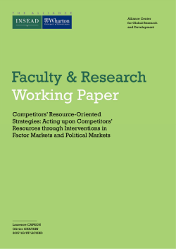 Competitors` Resource-Oriented Strategies: Acting upon