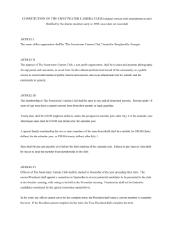 Constitution and Bylaws - Sweetwater Camera Club