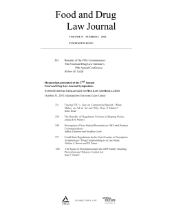 Food and Drug Law Journal
