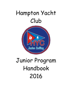 Hampton Yacht Club Junior Program Handbook 2016