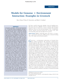 Models for Genome &acute; Environment Interaction: Examples in Livestock