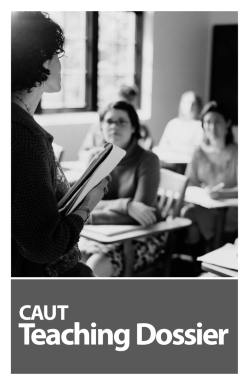 Teaching dossier - Canadian Association of University Teachers