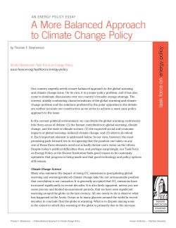 A More Balanced Approach to Climate Change