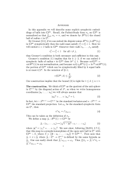 Appendix In this appendix we will describe some explicit symplectic