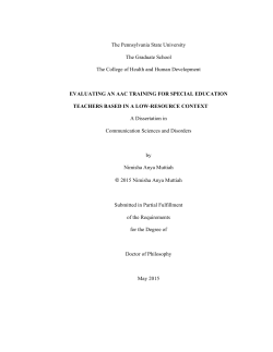 EVALUATING AN AAC TRAINING FOR SPECIAL EDUCATION