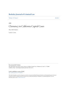 Clemency in California Capital Cases