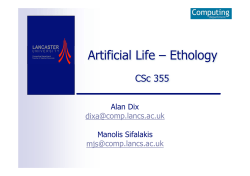 Artificial Life &ndash; Ethology