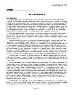 Enzyme Kinetics