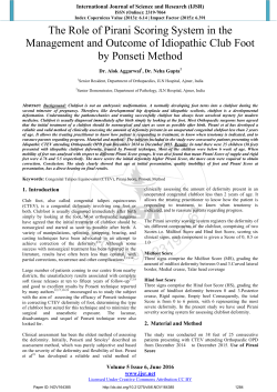 The Role of Pirani Scoring System in the Management and Outcome