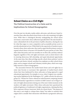School Choice as a Civil Right - Goldman School of Public Policy