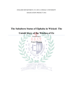 The Subaltern Status of Elphaba in Wicked: The Untold Story of the