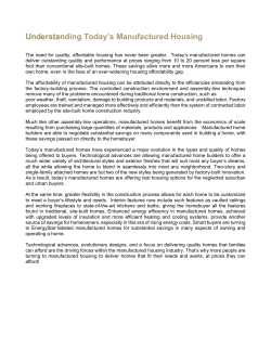 Understanding Today`s Manufactured Housing