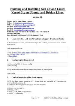 Building and Installing Xen 4.x and Linux Kernel 3.x on