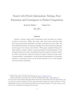 Search with Private Information: Sorting, Price Formation