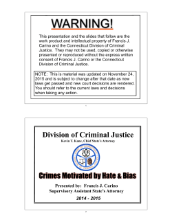 Crimes Motivated By Hate and Bias