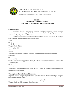 topic 9 computer applications for handling symbolic expression
