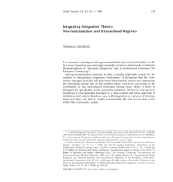Integrating Integration Theory: Neo-functionalism and International