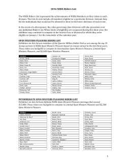 2016 NSBA Riders List 1