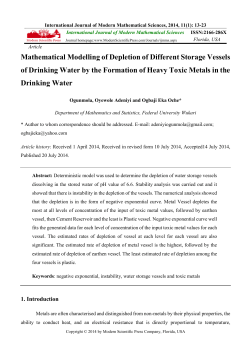 Mathematical Modelling of Depletion of Different Storage Vessels of