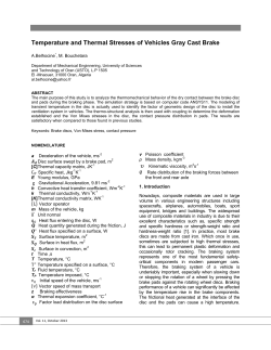 Temperature and Thermal Stresses of Vehicles Gray Cast Brake