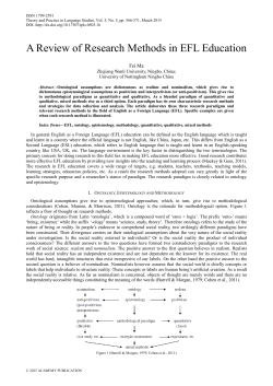 A Review of Research Methods in EFL Education