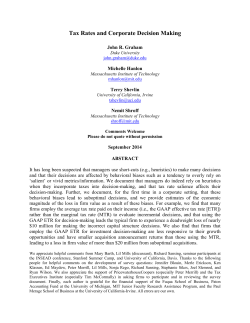 Tax Rates and Corporate Decision Making