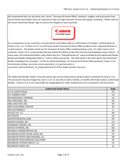 Canon U.S.A. Inc. - Authorized Dealers