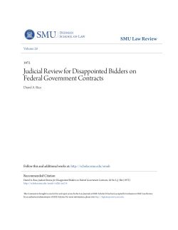 Judicial Review for Disappointed Bidders on Federal