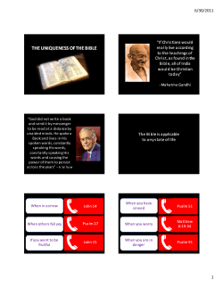 the uniqueness of the bible