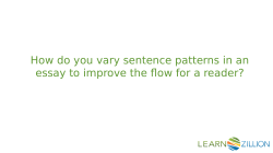 How do you vary sentence patterns in an essay to improve the flow