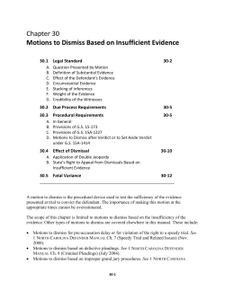 Chapter 30 Motions to Dismiss Based on Insufficient Evidence