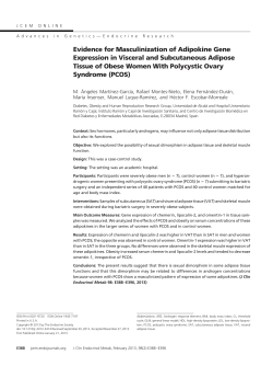 Evidence for Masculinization of Adipokine Gene Expression in