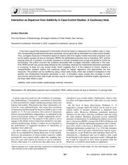 Interaction as Departure from Additivity in Case