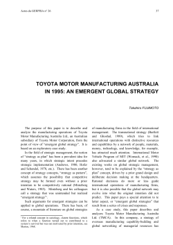 toyota motor manufacturing australia in 1995: an emergent