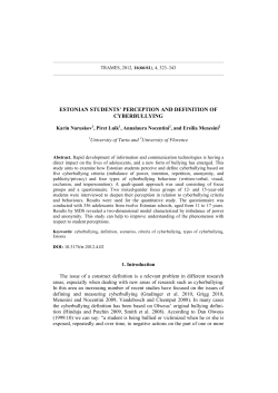 estonian students` perception and definition of cyberbullying