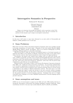 Interrogative Semantics in Perspective