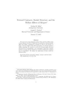 Forward Contracts, Market Structure, and the Welfare