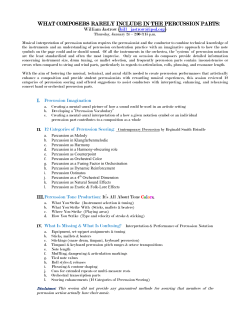 12 CATEGORIES OF PERCUSSION SCORING