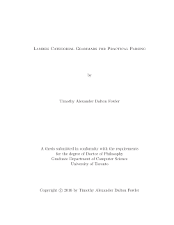 Lambek Categorial Grammars for Practical Parsing