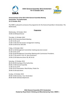 Announcement of the 2012 IFSC Plenary Assembly Meeting