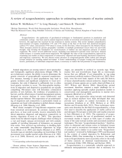 A review of ecogeochemistry approaches to estimating movements
