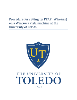 Procedure for setting up PEAP (Wireless) on a Windows Vista