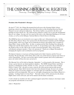 Summer 2013 - Ossining Historical Society