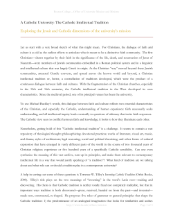 A Catholic University: The Catholic Intellectual Tradition Exploring